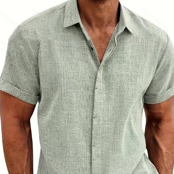 T-shirt lin manches courtes homme ajustement décontracté