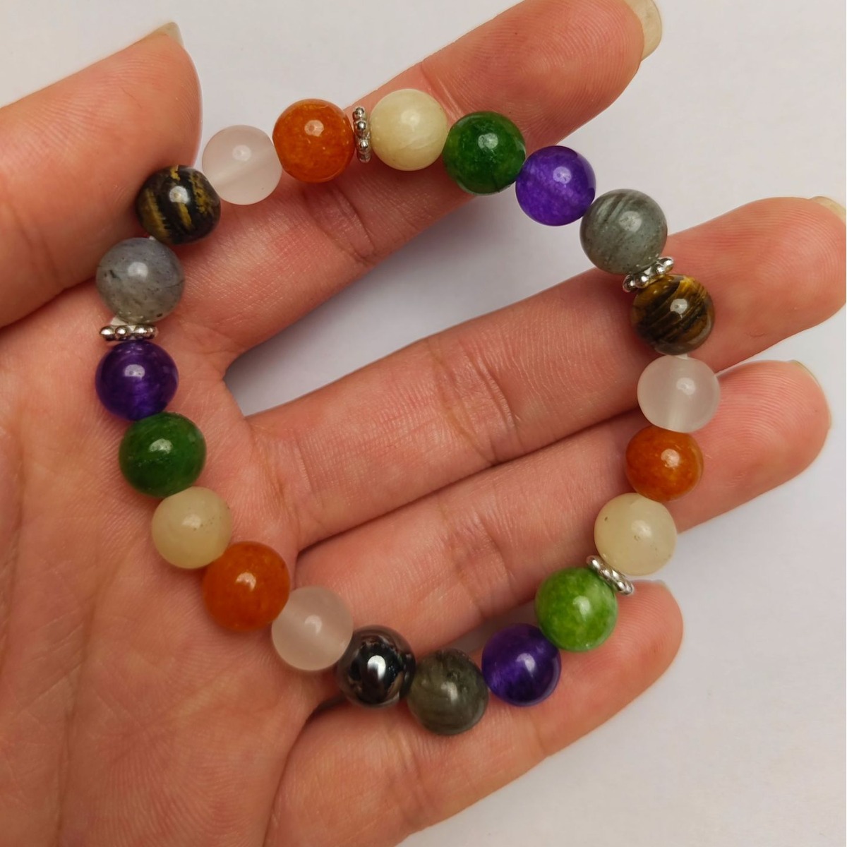 Bracelet perles améthyste pierre 8mm femme