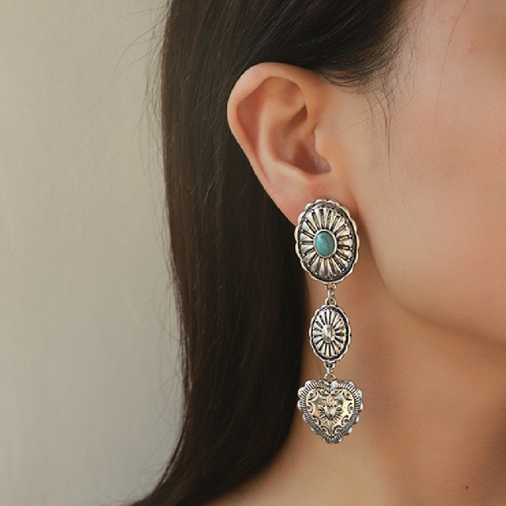Boucles semi-précieuses jumelles femme