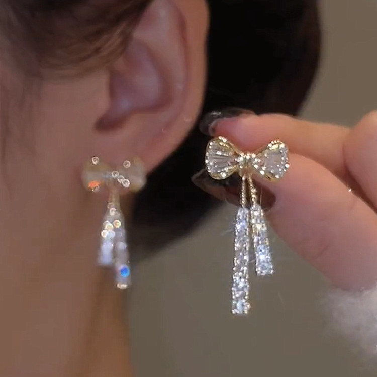 Boucles papillon strass mode INS tempérament bijoux
