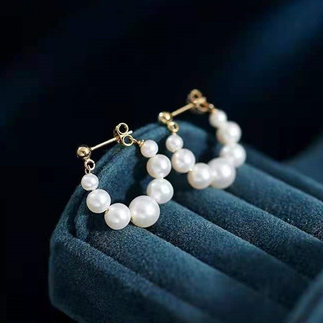Boucles Oreilles Perles Aiguille Argent Clip Sans Perçage