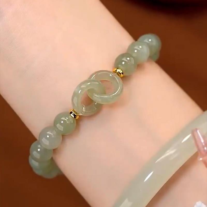 Bracelet femme chaîne calcédoine boucle simple