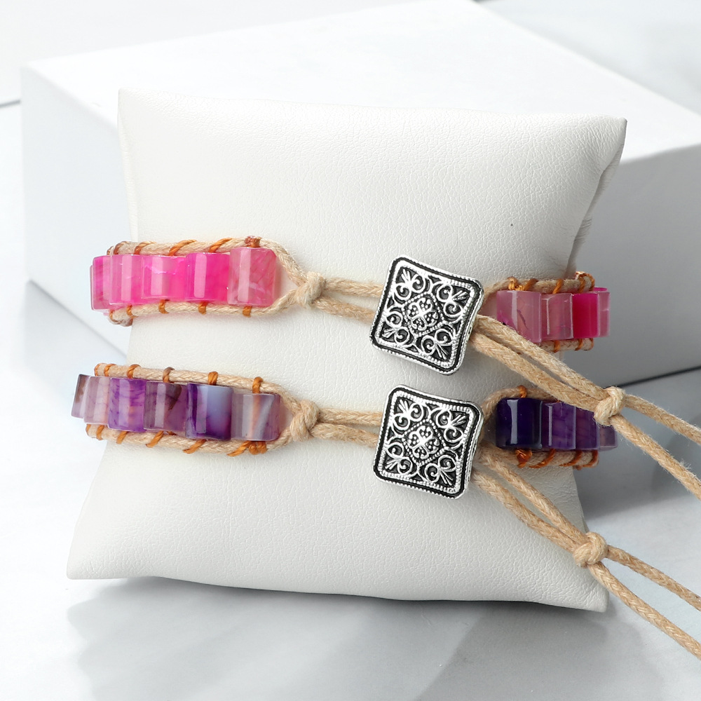 Bracelet bohème style rétro tissage main