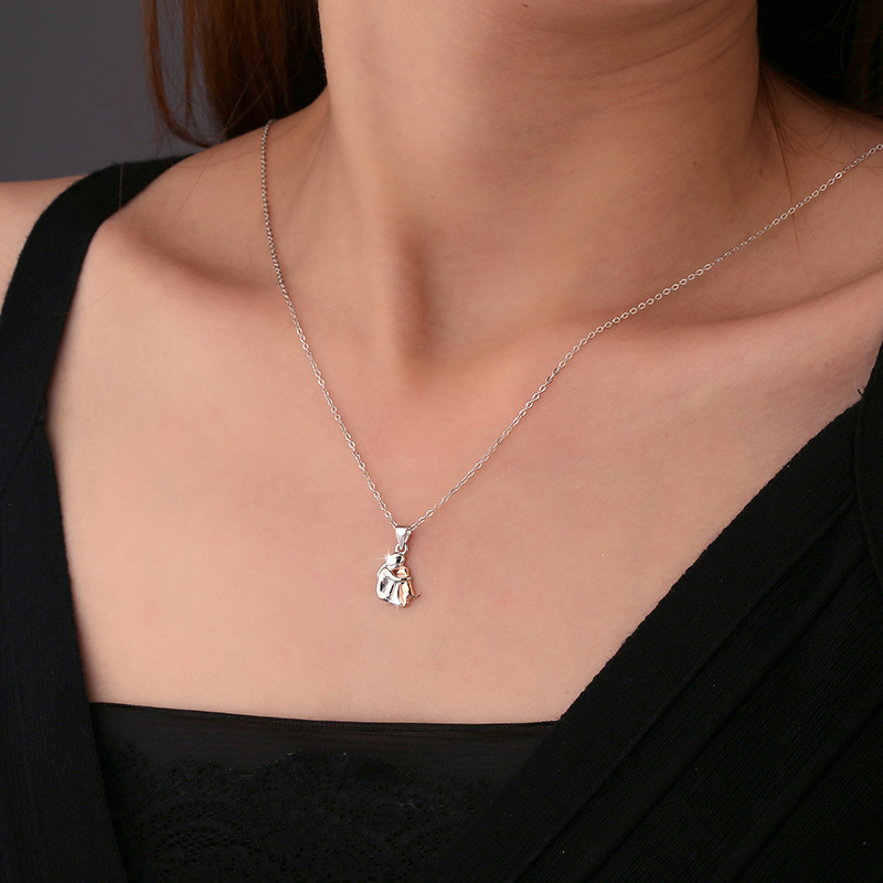 Collier alliage zinc simple femme