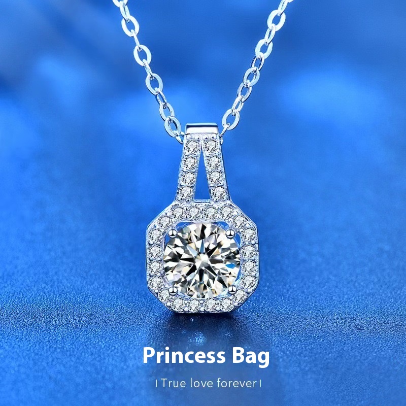 Collier Moissanite argent 925 femme très tendance