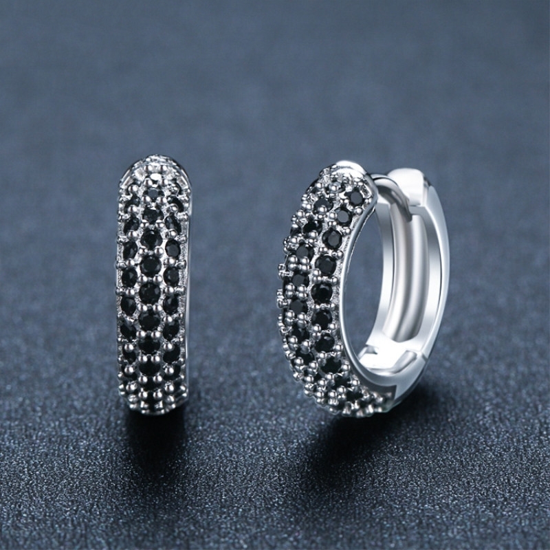 Boucles d'oreilles style givré coréen Black Mango