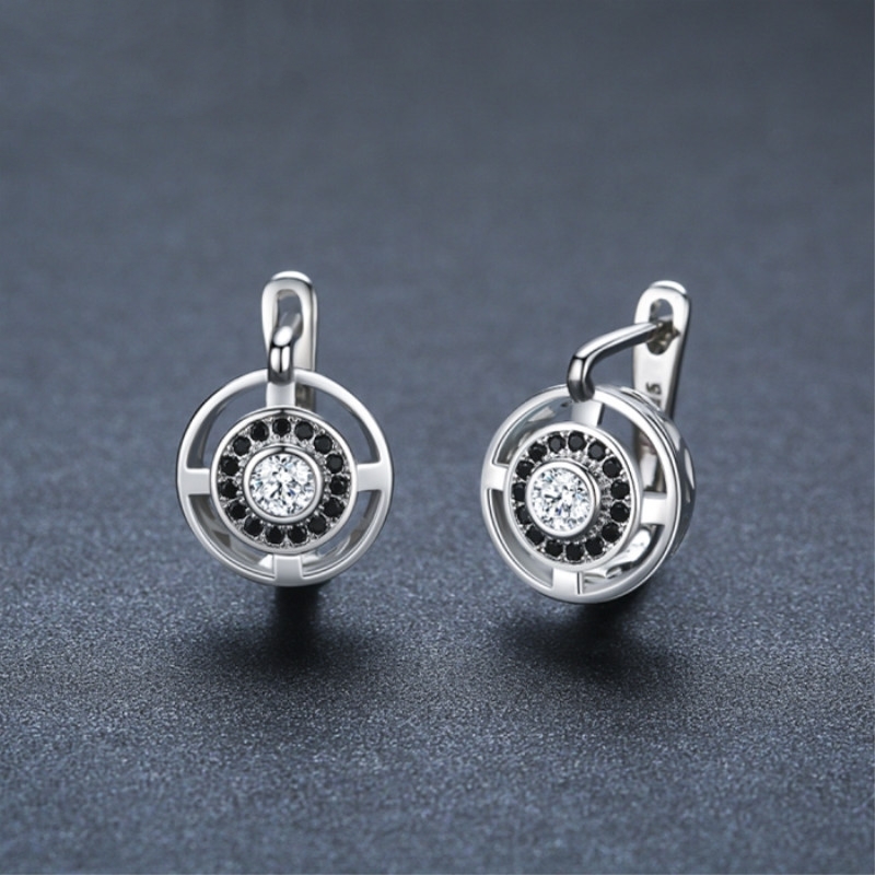 Boucles oreilles zircon cuivre luxe brillant