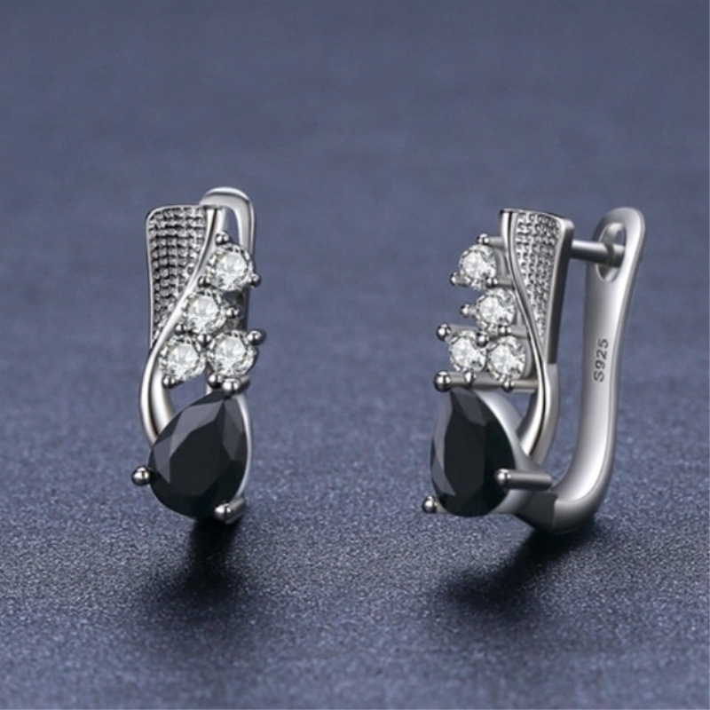 Boucles oreilles style coréen strass goutte créatif