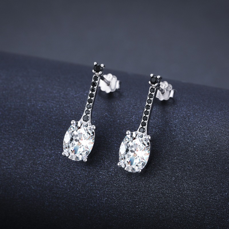 Boucles oreilles zircon ovale plaquées cuivre