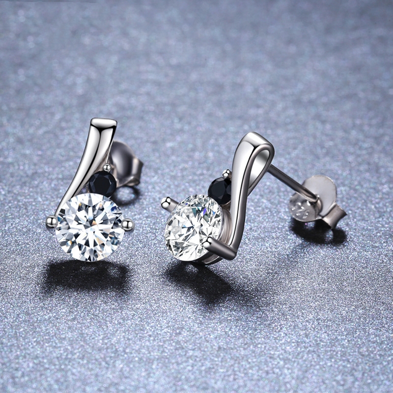 Boucles argent 925 zircon micro-incrustées rondes