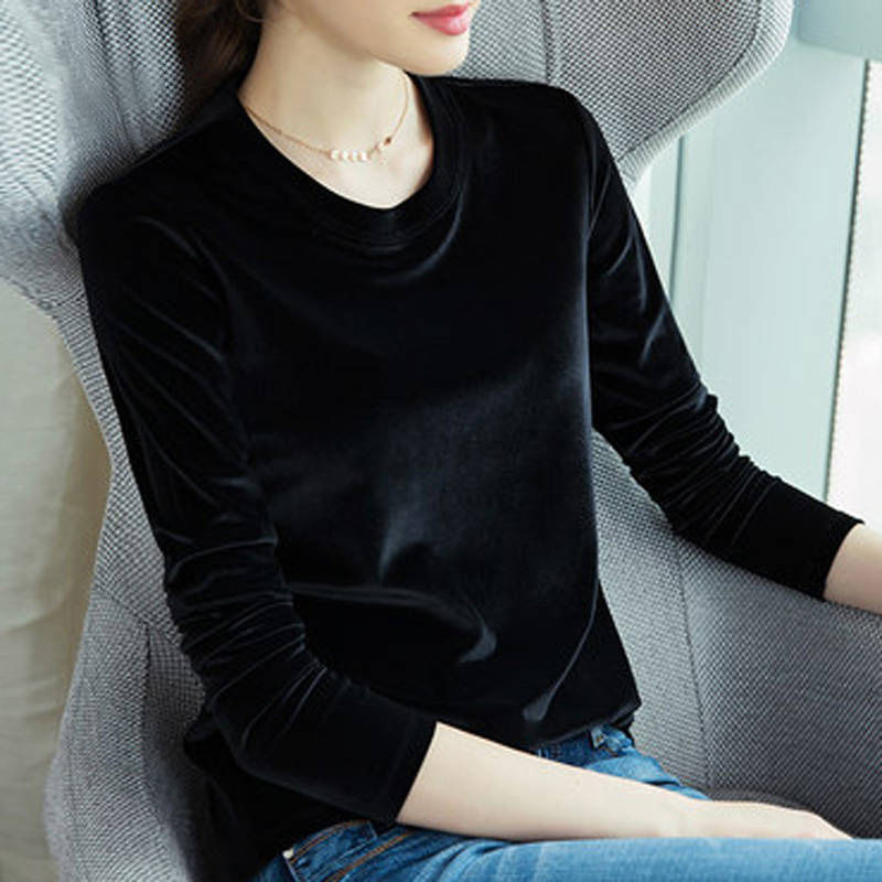 Chemise velours fond femme style européen américain