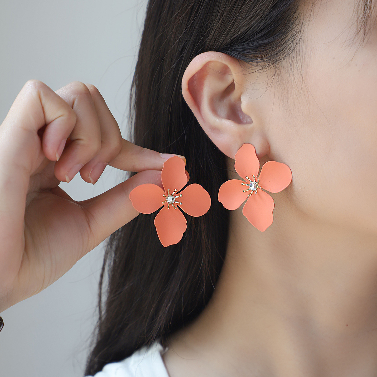 Boucles d'oreilles fleurs colorées
