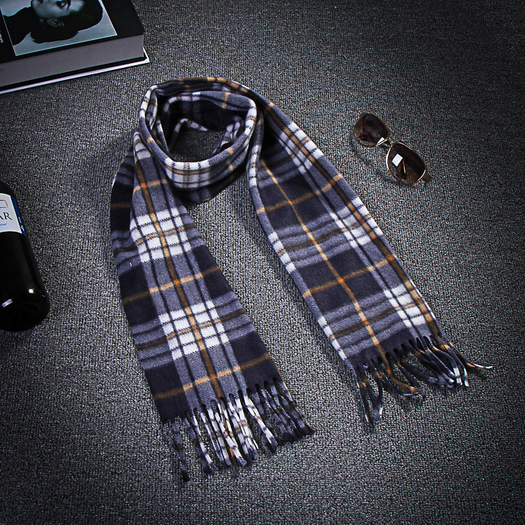 Foulard carreaux noir blanc épais automne-hiver unisexe