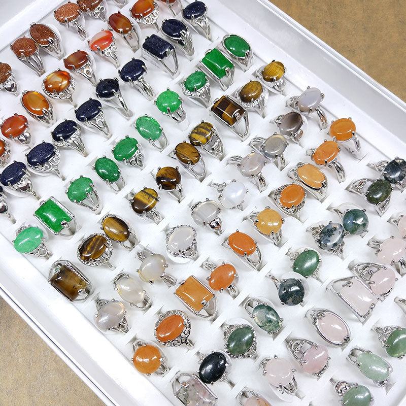 Bagues pierre naturelle bijoux main variées