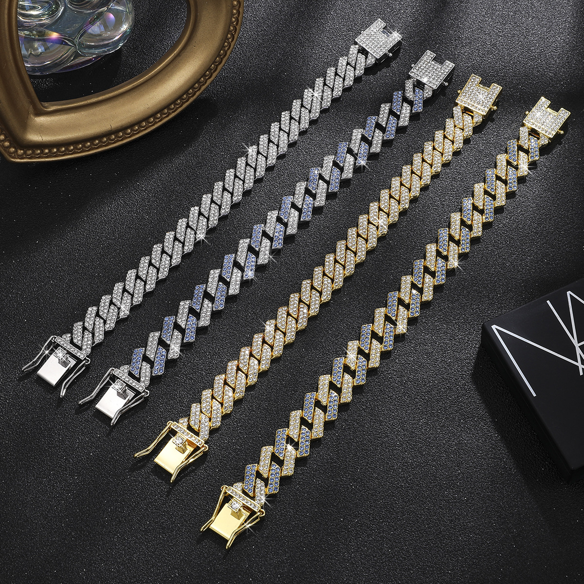 Chaîne hip hop diamants style épais homme