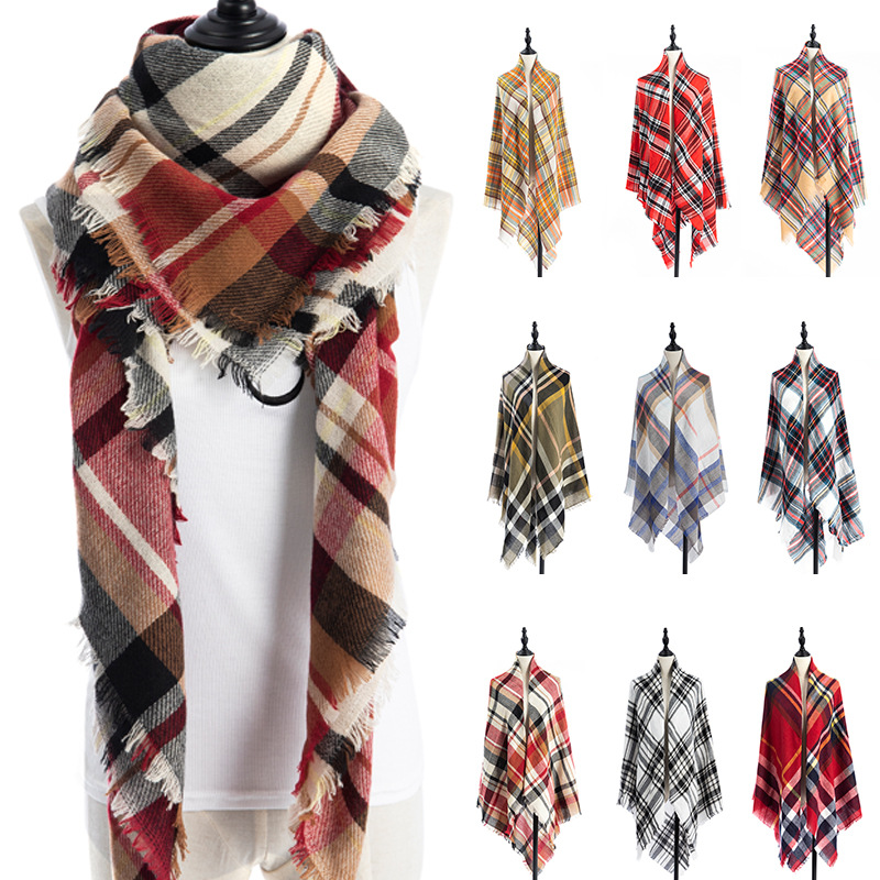 Foulard châle femme grande taille aspect cachemire