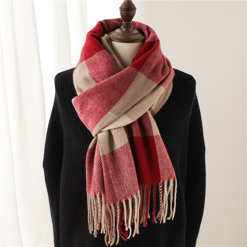 Foulard cachemire artificiel épais chaud tassel Corée