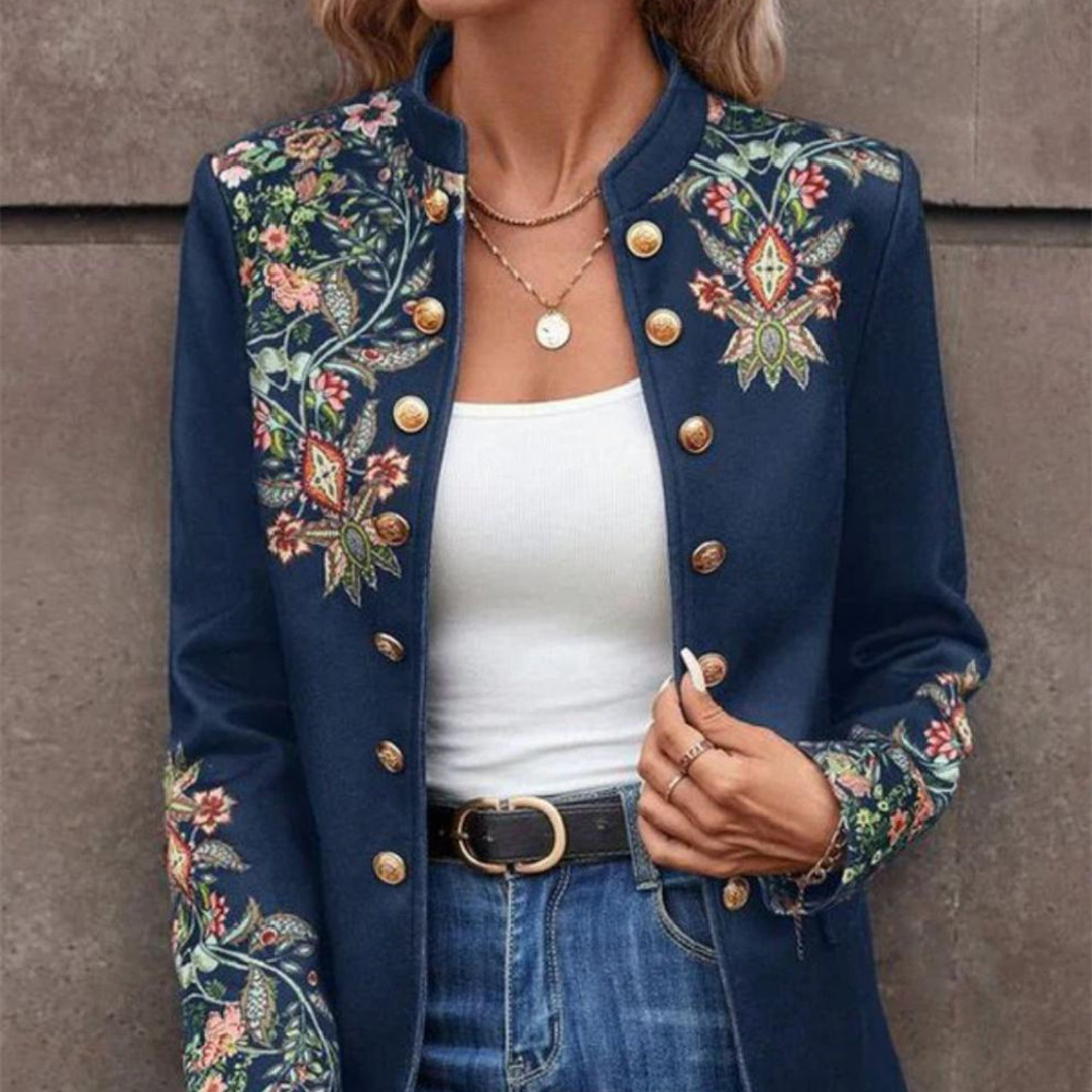 Veston croisé imprimé petit suit femme