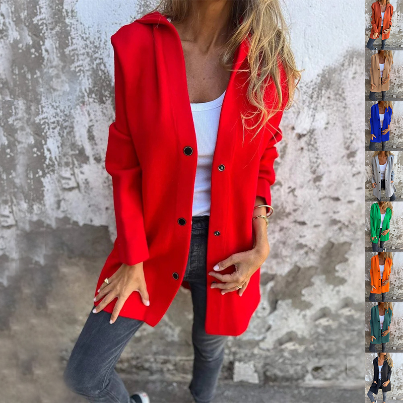 Cardigan casual hooded femme printemps
