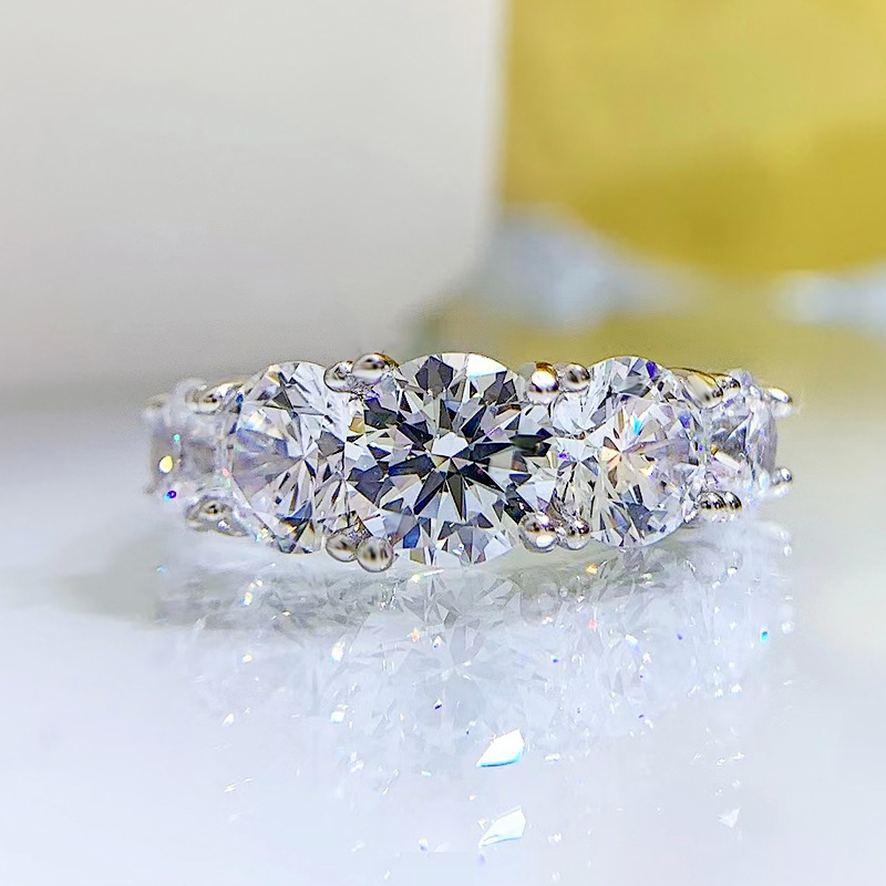 Bague argent 925 cinq étoiles simple luxe élégante