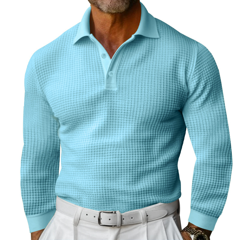 T-shirt vacances col revers boutonné manches longues