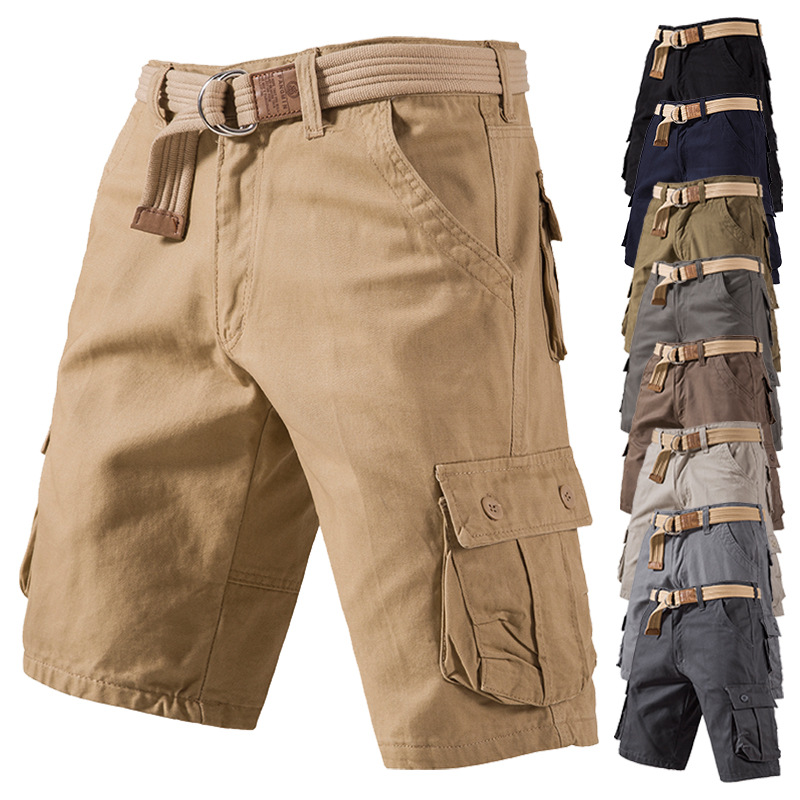 Short capri homme coton outils casual été fin