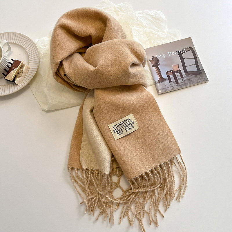 Foulard cachemire synthétique réversible couple hiver femme