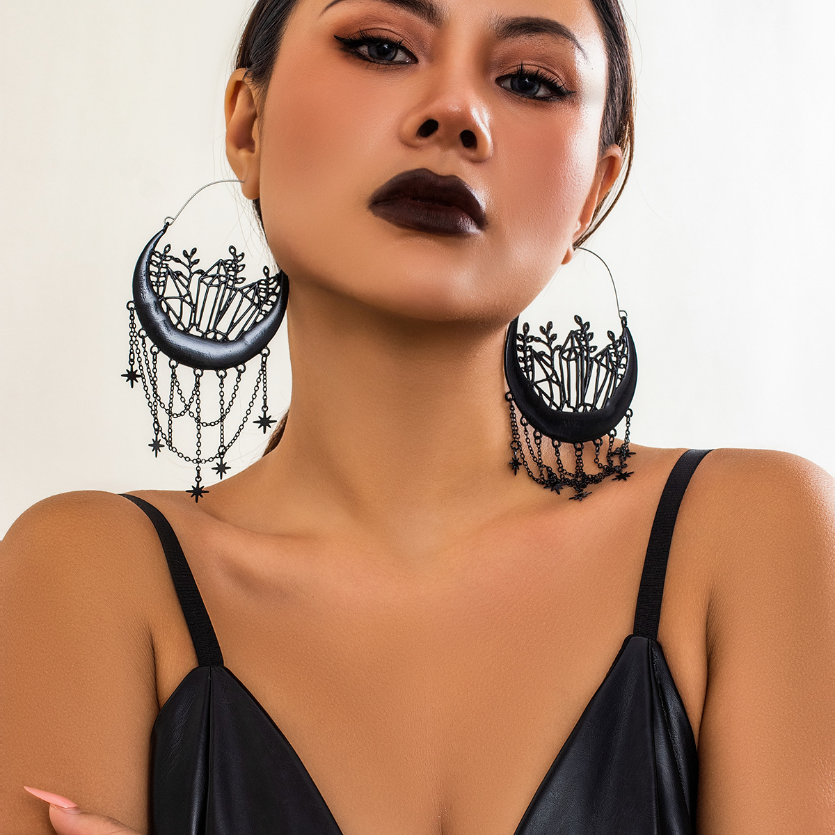 Boucles d'oreilles gland creux Halloween fleur