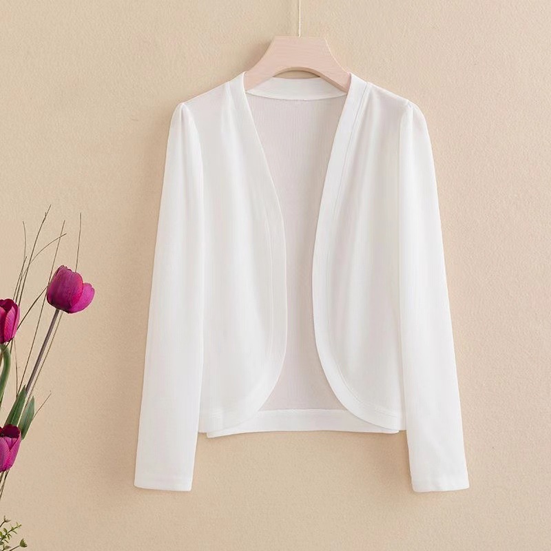 Cardigan Court Couleur Unie Femme Assortie