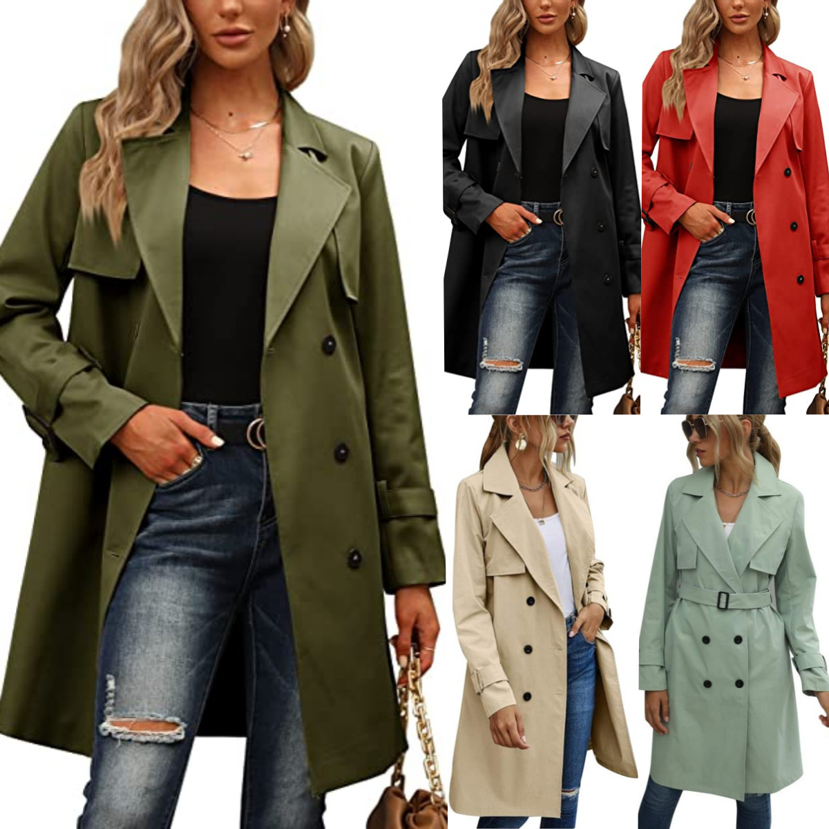 Trench-coat mode double boutonnage femme