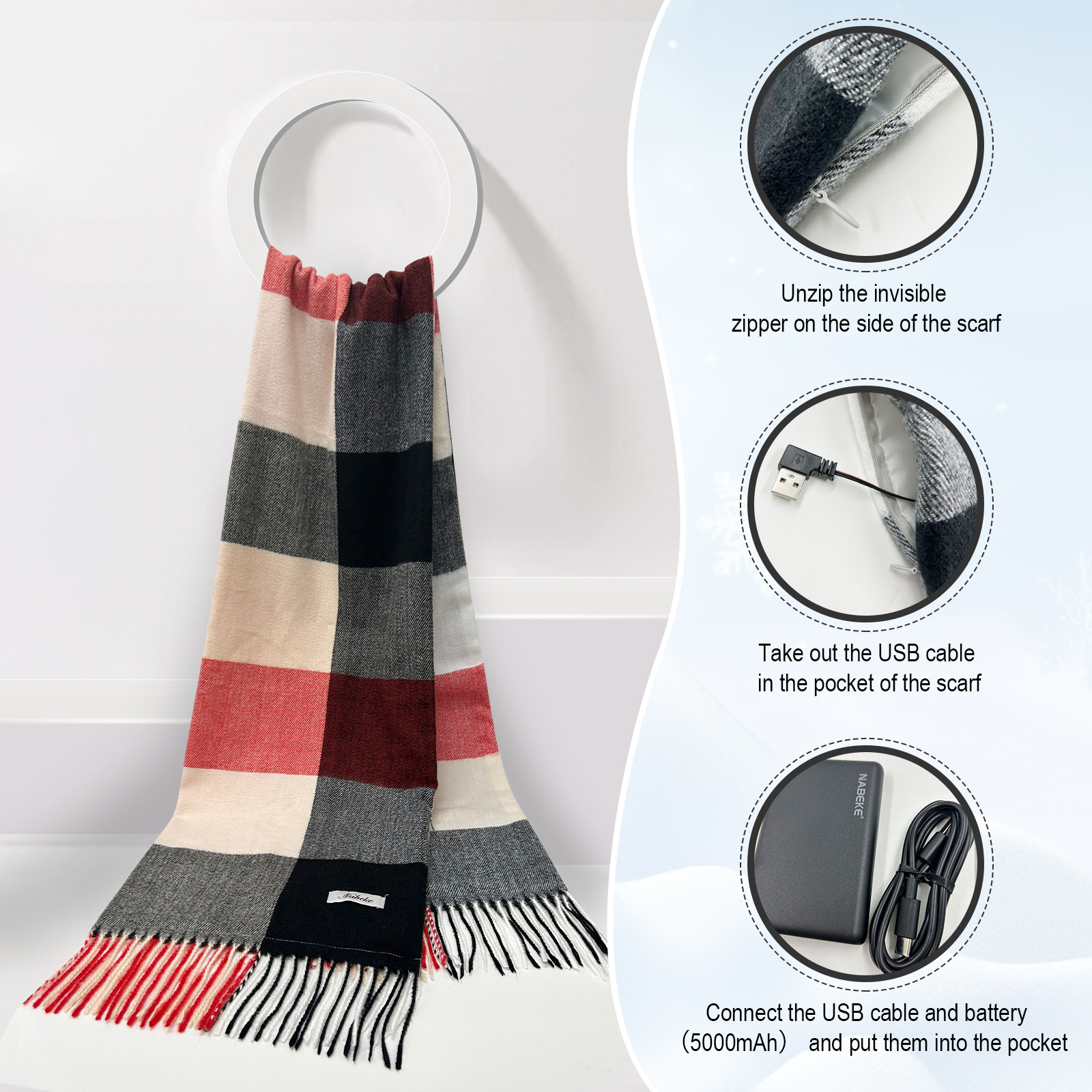 Foulard électrique chauffant multifonctionnel femme