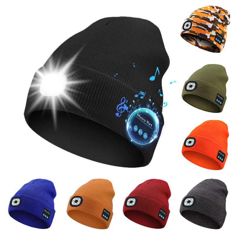 Tuque tricot LED rechargeable lavable amovible