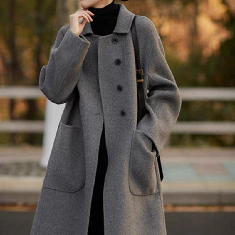 Manteau Laine Grande Taille Ample Mi-Long