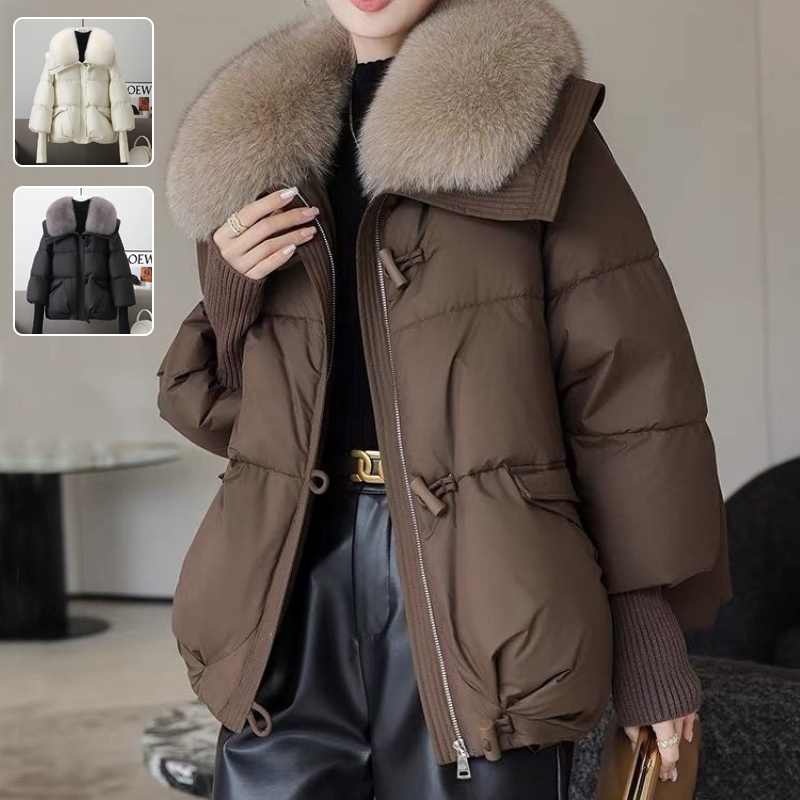 Manteau court fourrure femme rembourré hiver