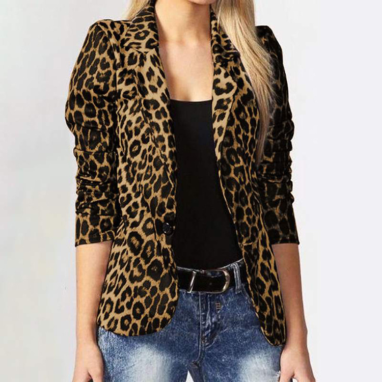 Veston léopard tempérament affaires femme