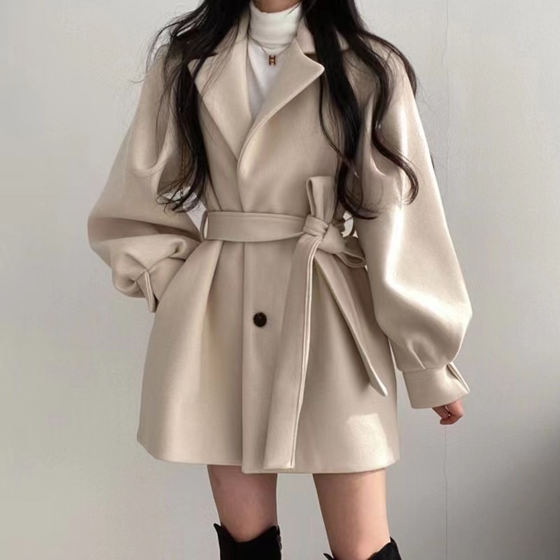 Manteau laine femme style Hepburn