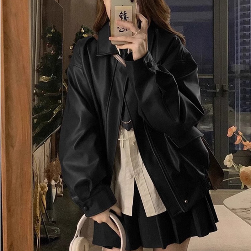 Veste cuir courte de mode pour femme
