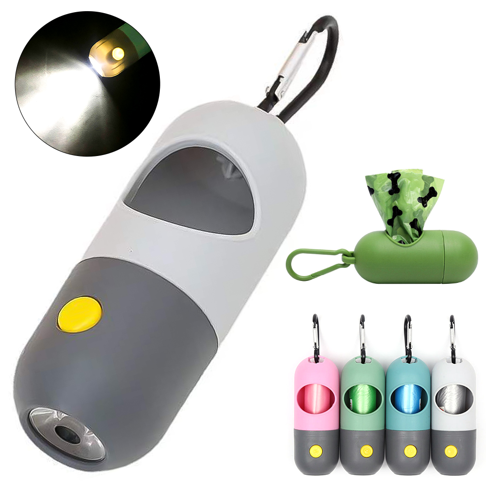 Distributeur sacs déchets éclairé LED chien chat