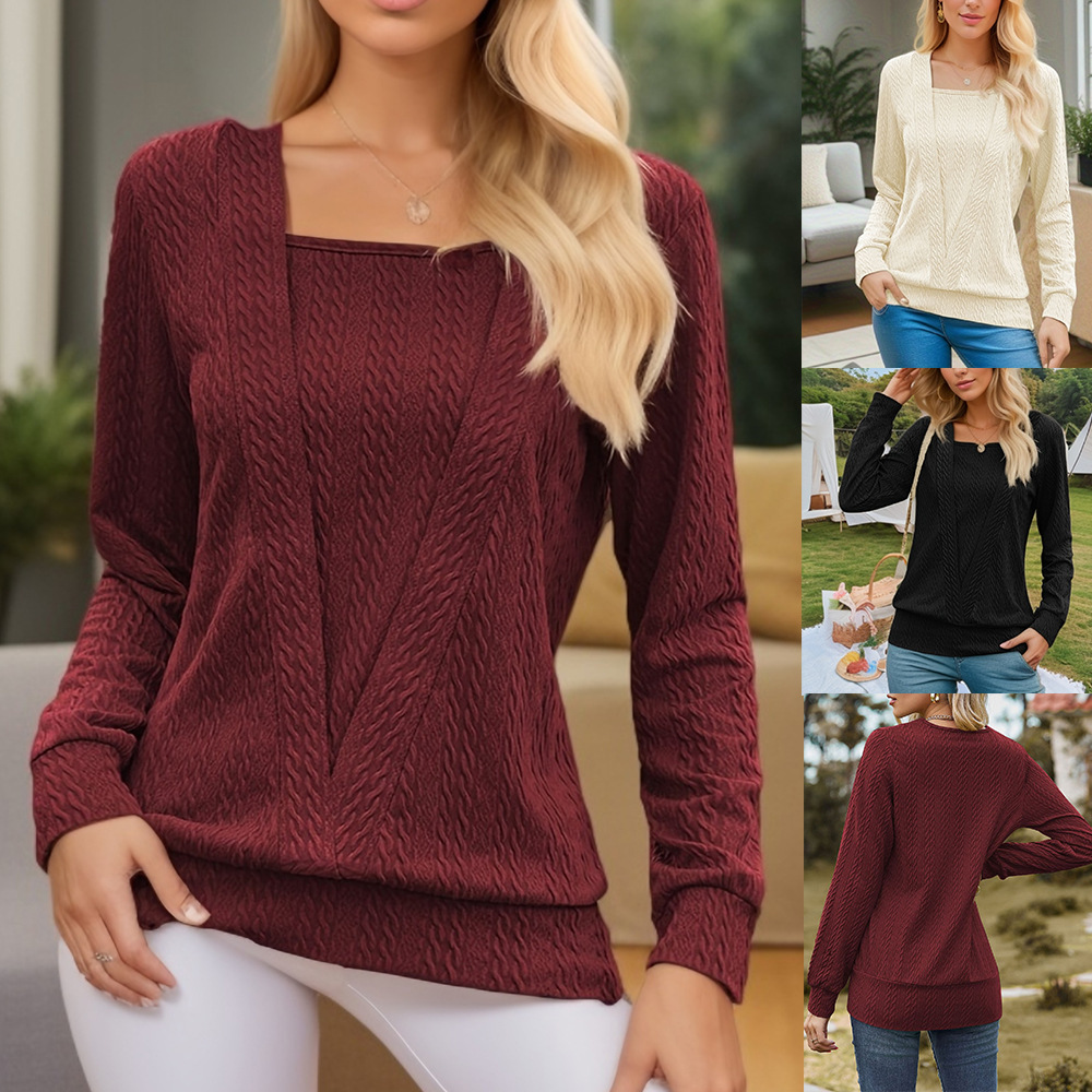 T-shirt coton ample manches longues pour femme