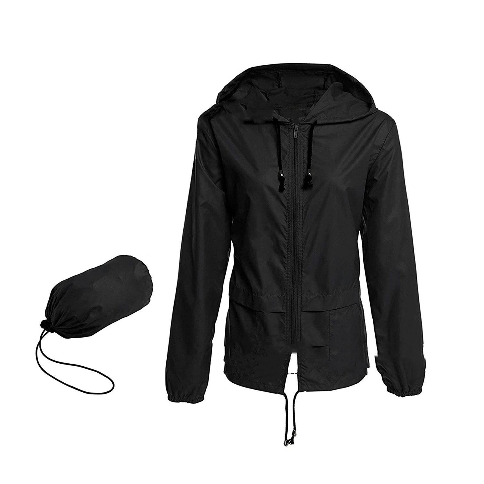 Manteau long à capuche trench uni