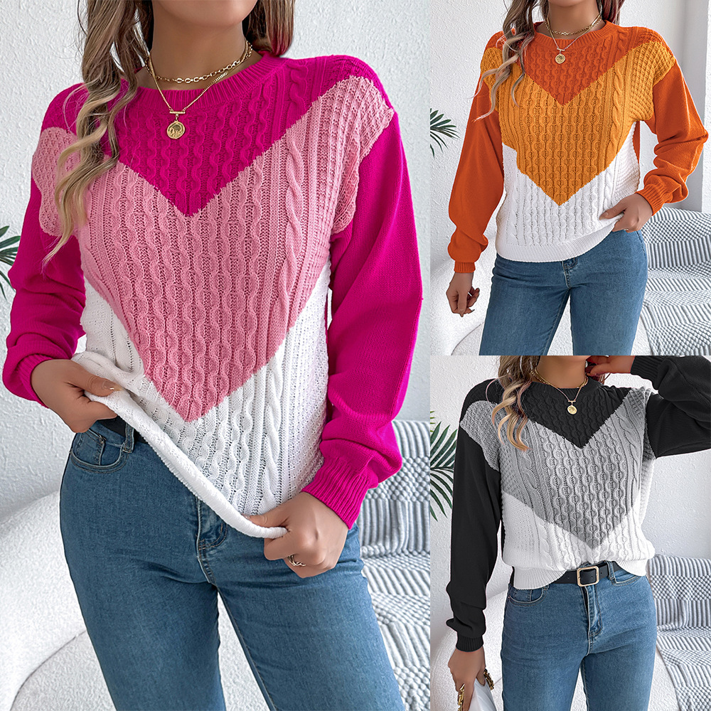 Chandail pullover manches lanterne torsadées assorti