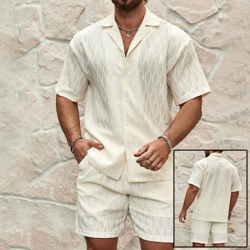 Ensemble de plage homme : chemise et short casual deux pièces
