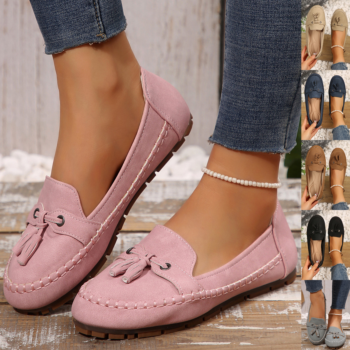 Mocassins femme bout rond confortables