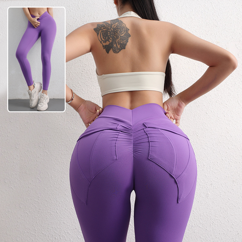Legging yoga taille haute avec poches femme