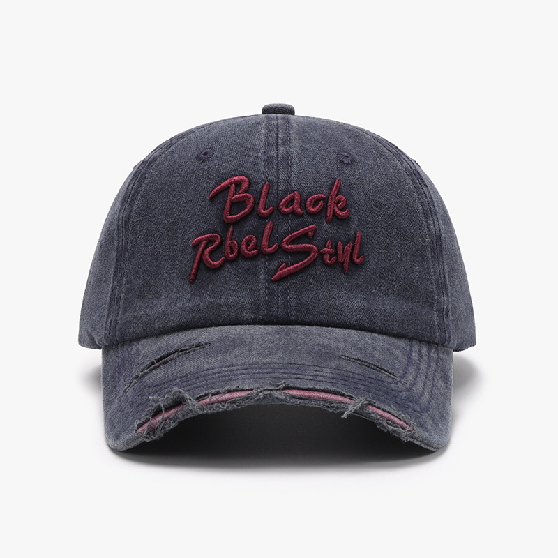 Casquette baseball broderie 3D lettre lin rouge