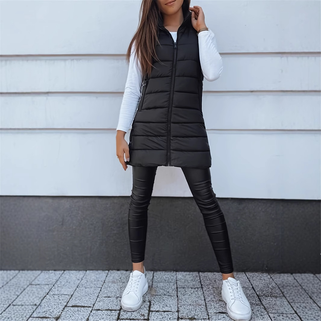 Gilet matelassé capuchon femme, fermeture éclair