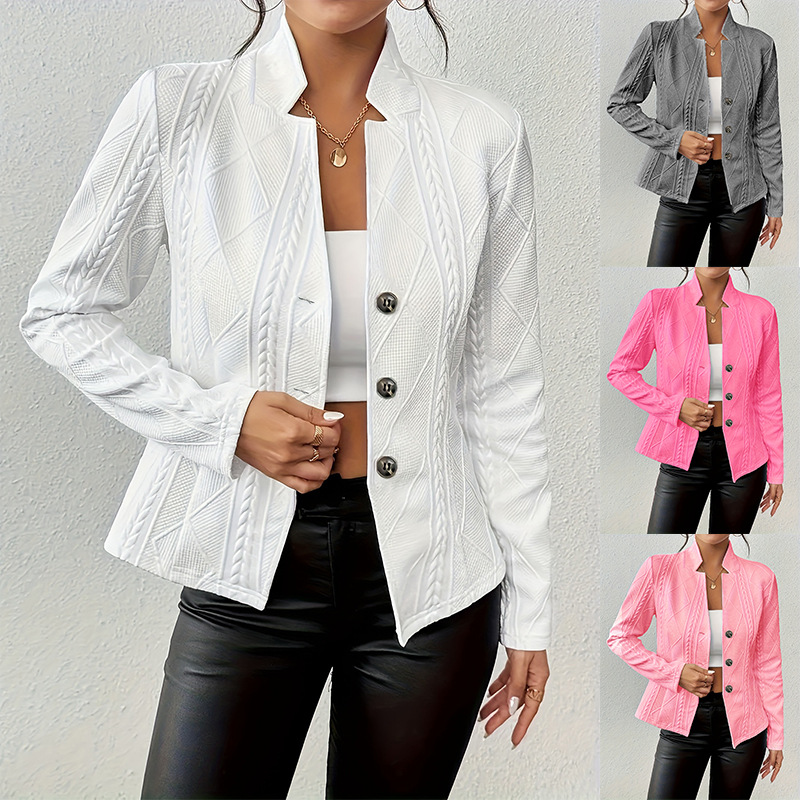 Veston Femme Monopoitrine Col Droit Taille Slim