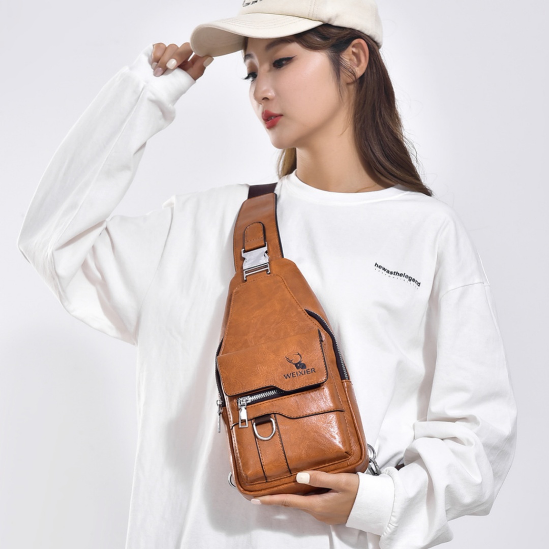 Sac poitrine homme rétro grande capacité imperméable