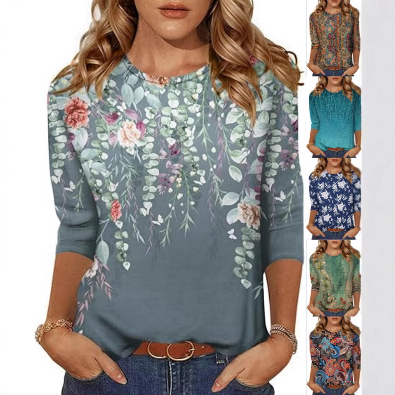 T-shirt femme manches 3/4