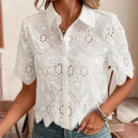 Chemise manches courtes élégante femme